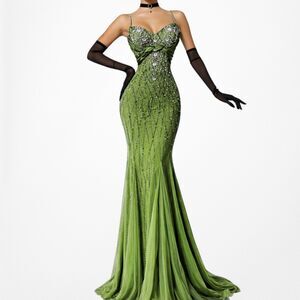 american vintage green dress Sierra Satin Back Tie Dress in Moss – The Copper Cactus